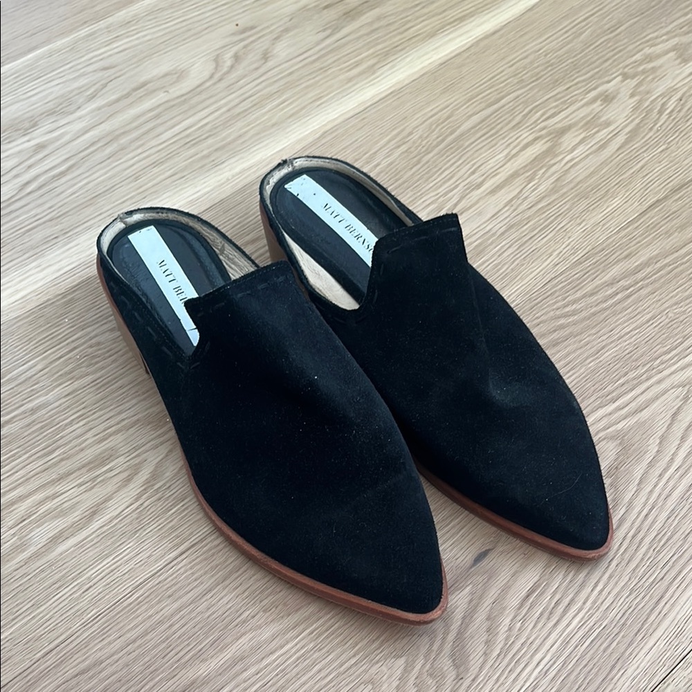 Matt Bernson Black Suede Mules